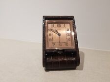 Pendulette Jaeger LeCoultre  8 Jours Reveil .COULEUR FAON .FONCTIONNE