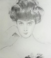 Paul-César HELLEU : Le Sphinx, Femme énigmatique, GRAVURE, 1913