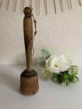 11  ⚜️ Ancien Grand Pilon en Bois Vintage Hauteur 25 Cm