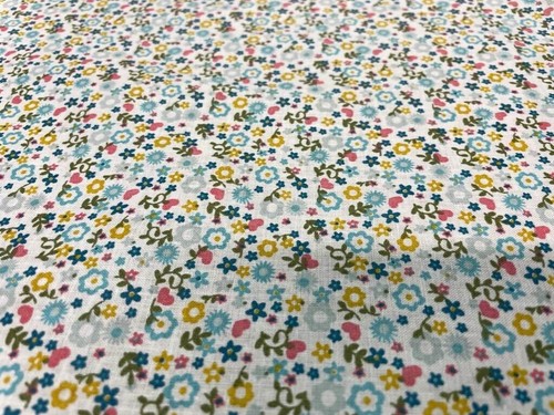 Tissu coton blanc - blanc, imprimé
