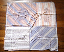 Vintage Textile Carré Foulard Jeanne LANVIN PARIS Ourlet Fait Main 66x66cm Leger
