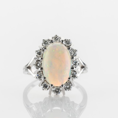 Ring 750 white gold with - white,