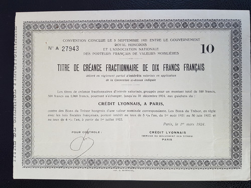 Titre creance fractionnaire - de,