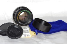 PIQUE et LUMINEUX, objectif PK 50mm f1,7 CHINON' bouchons-pare-soleil-housse TBE