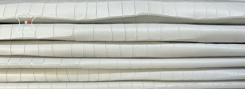 Cuir agneau grisé relief - d'agneau, en