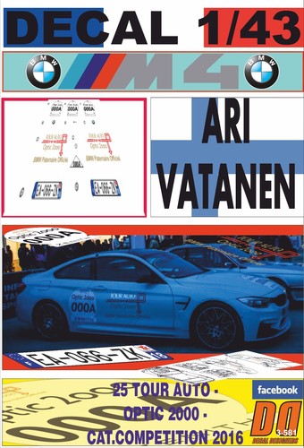 Decal bmw tour auto - m4, "tour