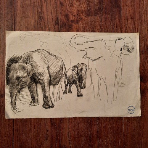 Dessin ancien rené herisson - dessin,