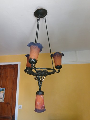 Lustre art déco fer - lustre, forgé