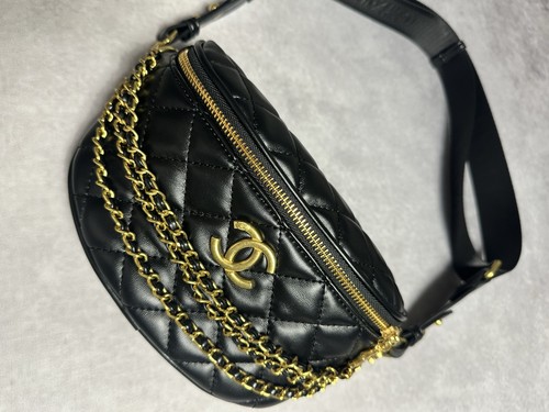 Sacoche chanel noire dorée - sacoche,