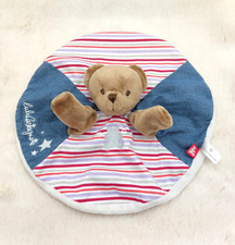 Doudou plat rond ours marron