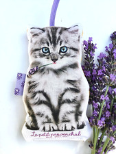 Sachet lavande, chat, chaton, garni de lavandin, ICI PROVENCE