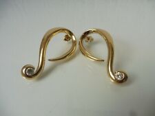 Belles Boucles D'Oreilles / Plaqué Or Avec Poli Pierre Lang