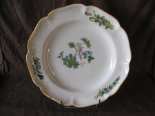 Belle assiette en faïence 18eme La Rochelle ?  Varages ? décor au grand feu