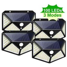 X4 Lampe Solaire Éclairage Extérieur Détecteur de Mouvement Lumière 100LED