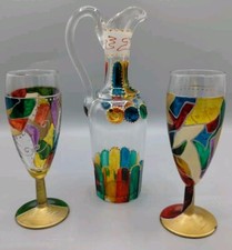 🍀Pichet et 2 verres peint