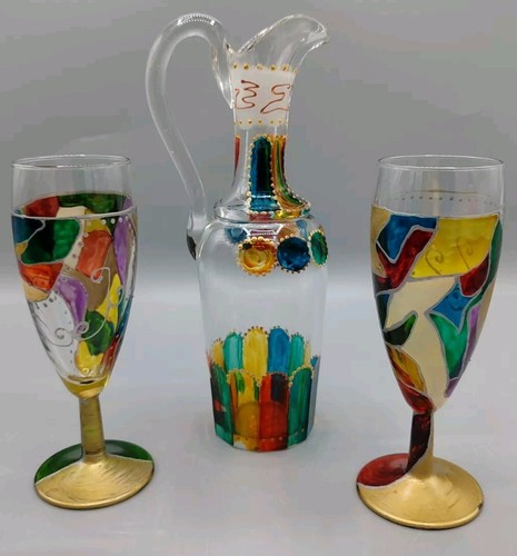 Pichet verres peint - 2,