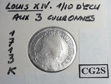 Louis XIV 1/10 d'Ecu aux 3