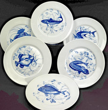 Service de 6 assiettes plates à Poissons stylisés – Jammet Seignolles
