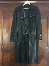 trench coat en cuir noir homme