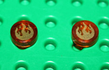 Lego Chima Tile Round 1x1 with Gold Flames ref 98138pb022 set 70147 70145 70146