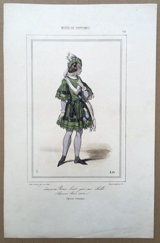 Lithographie ancienne costume - lithographie,