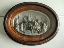 Justin Mathieu Médaillon elliptique haut-relief Saint Louis Napoléon argenté