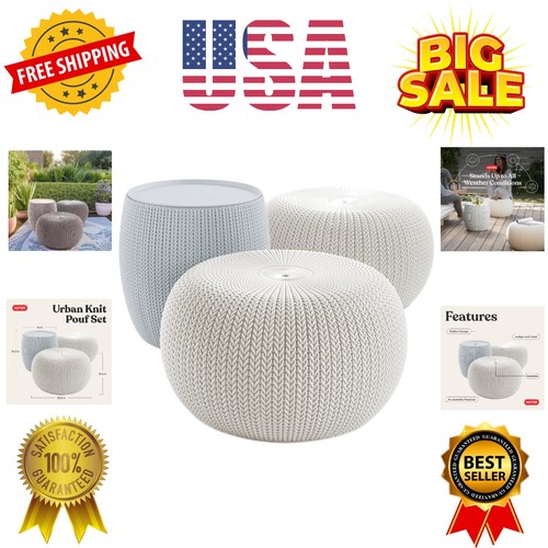 Urban knit pouf ottoman - urban, of
