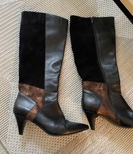 SUPERBES BOTTES SAN MARINA P39 NOIRES CUIR DAIM DETAILS CUIVRES
