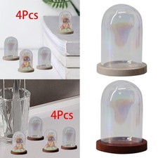 4 Pièces Cloche en Verre Dôme Transparent Fleur Conteneur Mini Cloche Cloche