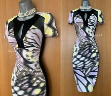 Karen Millen UK 8 Imprimé Géométrique Jersey Extensible & Maille Formel Crayon