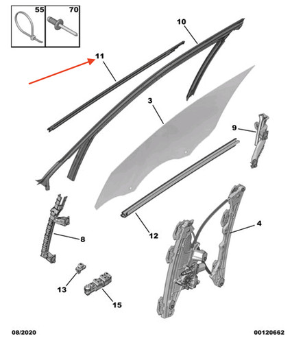 Joint inférieur vitre - joint, de