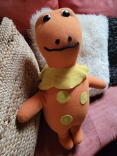 VINTAGE PELUCHE ORANGE CASIMIR LE MONSTRE GENTIL TOMY L'ÎLE AUX ENFANTS 50 cm ?