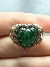 Ancienne Bague En Argent Massif 925 Jonc Alliance Anneaux Créateur coeur 