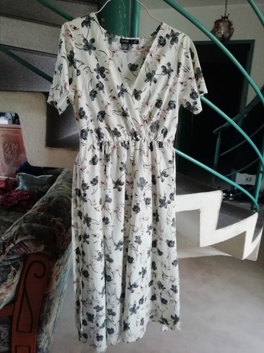 Robe longue blanc imprimé - robe,