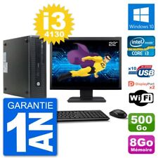 PC HP 800 G1 Ecran 22" Core i3-4130 RAM 8Go Disque 500Go Windows 10 Wifi