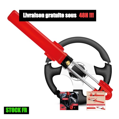 Antivol volant voiture rouge