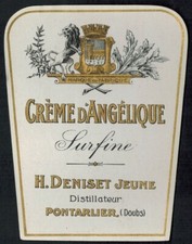 Ancien Chromo Etiquette dorée-Crème d'Angélique Surfine-H.Deniset-Pontalier