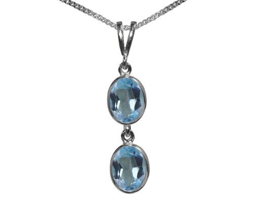 Argent sterling topaze - argent, bleu