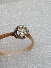 Bague Or 18 carats solitaire diamants 5 mm.  T54   2 g -  or 18k 750