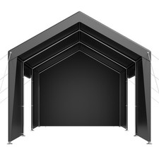 Tente Garage Carport Abri Voiture avec Parois Latérales 3,65x6,09 m Gris