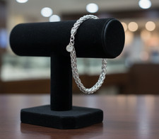 Bracelet argent mailles "Palmier" - 5 mm x 20,5 cm - Envoi de France immédiat