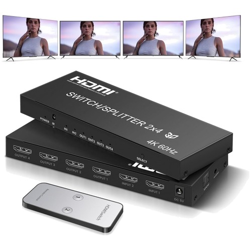 Hdmi switch splitter 2x4 - hdmi,