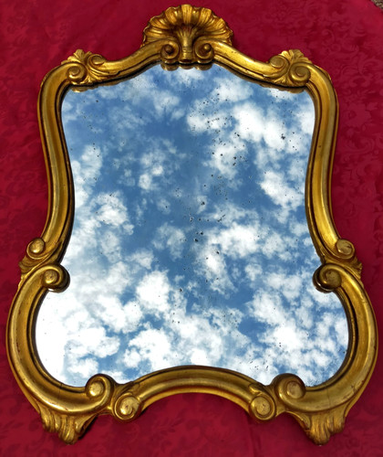 Miroir bois doré avec - bois,