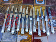 Argent Couteaux Dessert Argent Plaqué Louis XV