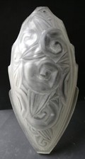 Plaque Verre pressé moulé dépoli d' applique ou lustre Art Déco Era Muller Leleu