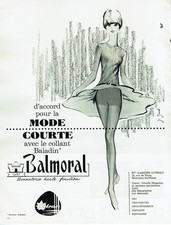 Publicité Advertising 1025 1966    bas & collants Balmoral Rilsan  mode courte