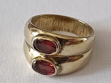 Bague Argent Massif Vermeil & Pierre à Identifier Taille 49 - 5,8 g Bijoux
