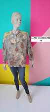 La fée maraboutée Taille 44 Superbe blouse manches longues haut top bleu jaune