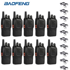 10PCS Baofeng BF-888S Walkie Talkie UHF Ham Radio Portable Two Way Radio With Ea