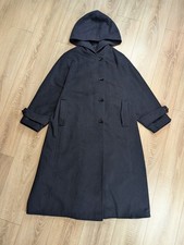 Manteau long femme vintage en laine mélangée à capuche Ledenfrey taille 36
